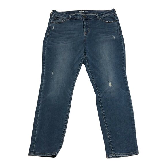 Old Navy Womens Jeans Size 14 Short Rockstar Super Skinny Denim Blue Jeans - Picture 1 of 8